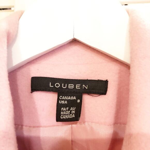 Louben Pink Wool Full Zip Collared Coat - Picture 7 of 8